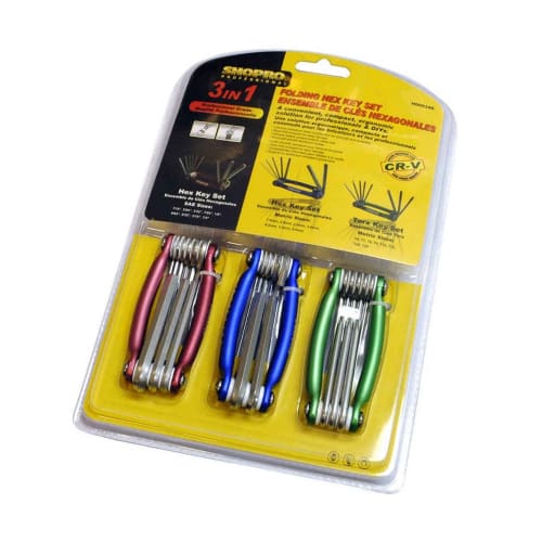 Shopro 3-Piece Hex Key Set, SAE/Metric/Torx